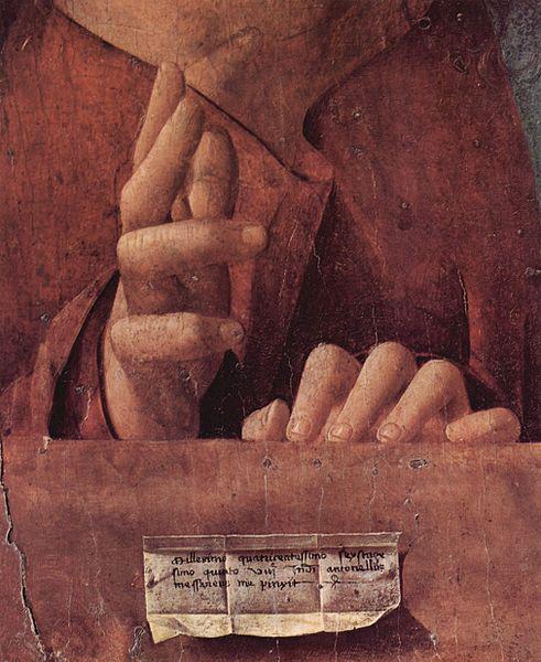 Antonello da Messina Salvator mundi, Detail